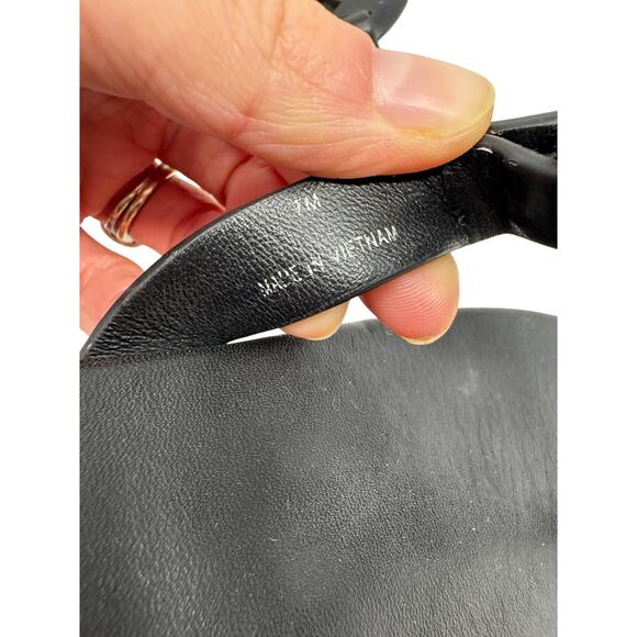 TORY BURCH Black Flat Soft Miller Leather Sandals Flats Slides Thongs Size 7 - Picture 8 of 8